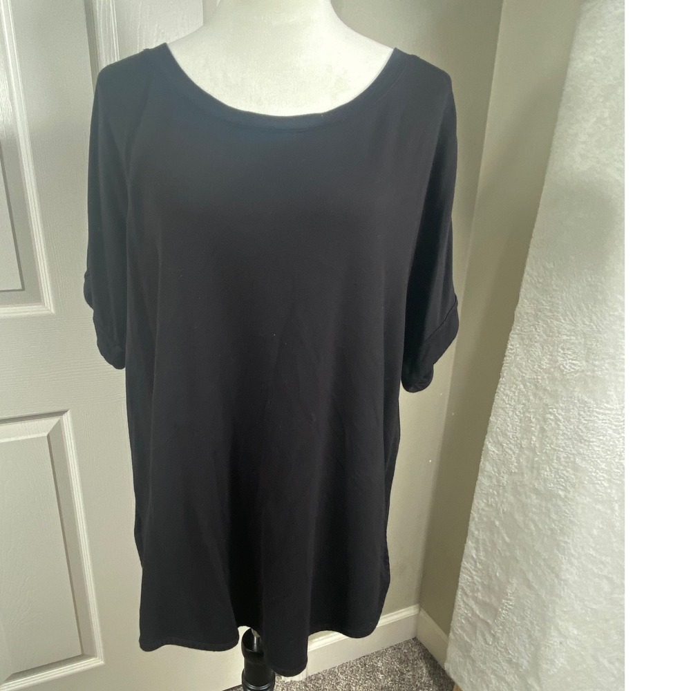 Matty M Women's XXL Black Dolman Top Comfy Tunic Tee Casual Relaxed Normcore